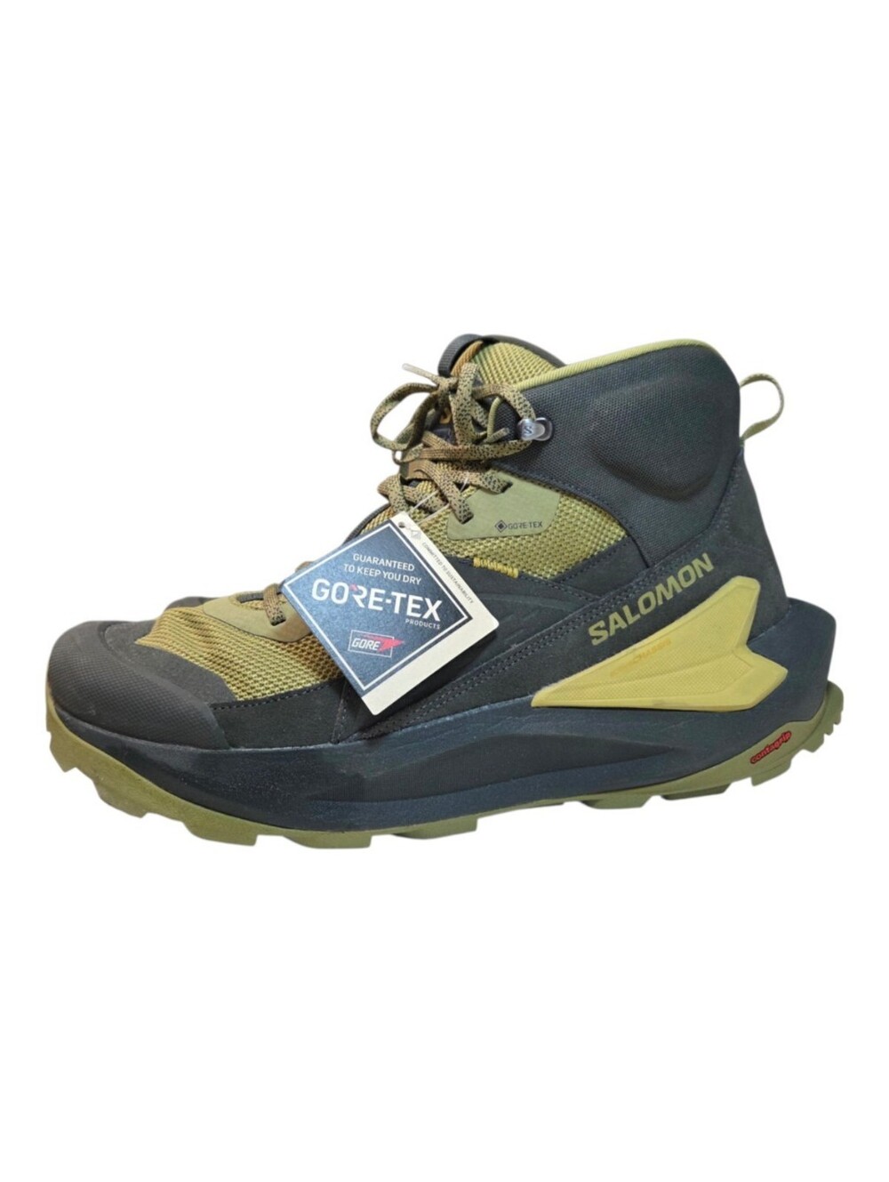 Salomon Mens Elixir Mid GORE-TEX Hiking Boots Green & Black Size 12